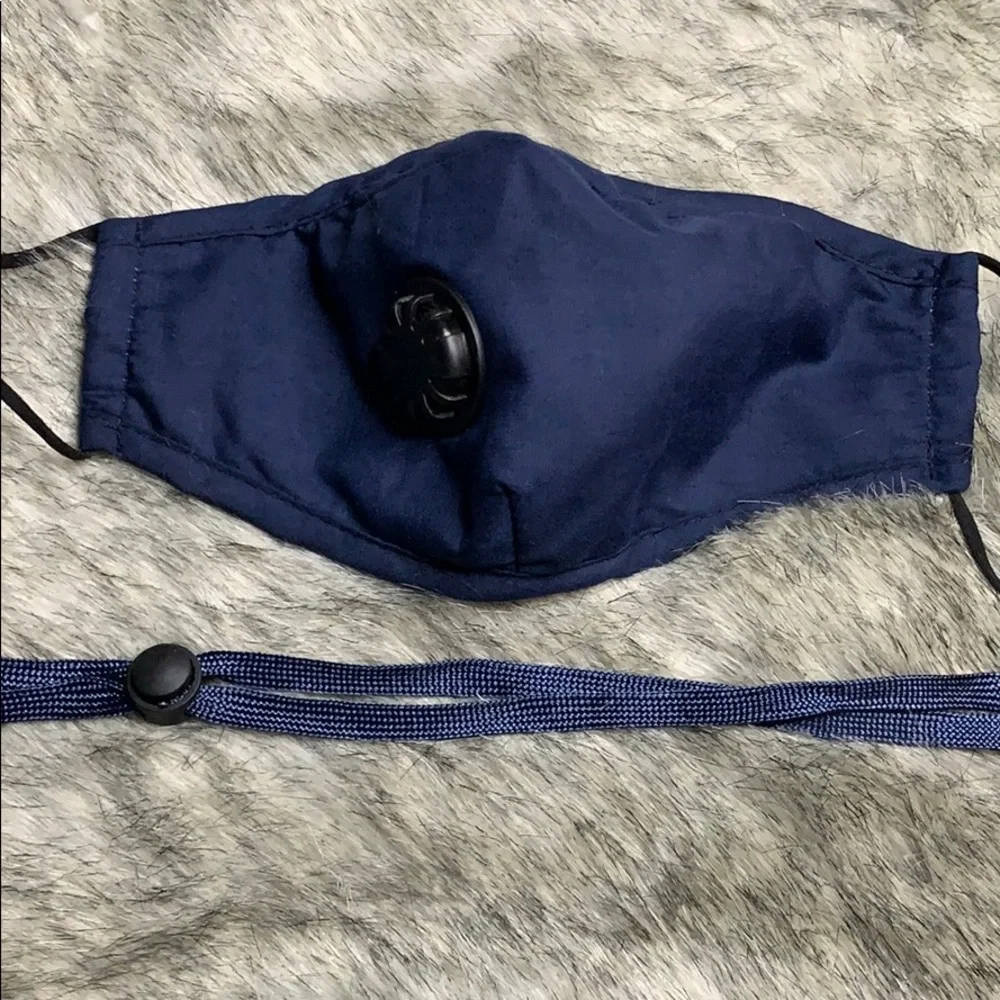 New Adult Mask with Valve, Filter Pocket, Lanyard